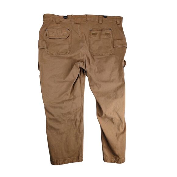 Duluth Trading Flex Fire Hose Cargo Work Pants Men's 44x28 Relaxed Fit 45507 Tan - Picture 2 of 10